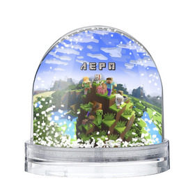 Снежный шар с принтом Лера - Minecraft , Пластик | Изображение внутри шара печатается на глянцевой фотобумаге с двух сторон | валерия | лера | лерка | майнкрафт