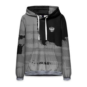 Мужская толстовка 3D с принтом Russia Sport collection Gray , 100% полиэстер | двухслойный капюшон со шнурком для регулировки, мягкие манжеты на рукавах и по низу толстовки, спереди карман-кенгуру с мягким внутренним слоем. | abstraction | grunge | russia | sport | абстракция | герб | краска | русский | символика рф | спорт | спортивный | триколор | униформа | форма | я русский