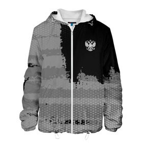 Мужская куртка 3D с принтом Russia Sport collection Gray , ткань верха — 100% полиэстер, подклад — флис | прямой крой, подол и капюшон оформлены резинкой с фиксаторами, два кармана без застежек по бокам, один большой потайной карман на груди. Карман на груди застегивается на липучку | Тематика изображения на принте: abstraction | grunge | russia | sport | абстракция | герб | краска | русский | символика рф | спорт | спортивный | триколор | униформа | форма | я русский