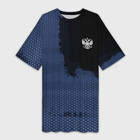 Платье-футболка 3D с принтом Russia Sport 2018 ,  |  | abstraction | grunge | russia | sport | абстракция | герб | краска | русский | символика рф | спорт | спортивный | триколор | униформа | форма | я русский