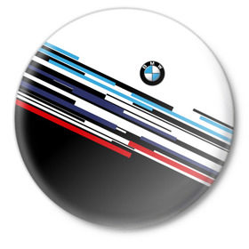 Значок с принтом BMW BRAND COLOR ,  металл | круглая форма, металлическая застежка в виде булавки | bmw | bmw motorsport | bmw performance | carbon | m | motorsport | performance | sport | бмв | карбон | моторспорт | спорт