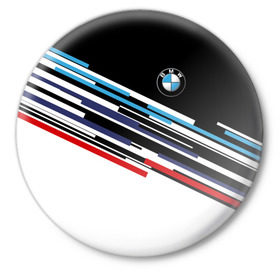 Значок с принтом BMW BRAND COLOR ,  металл | круглая форма, металлическая застежка в виде булавки | Тематика изображения на принте: bmw | бмв | марка | машины