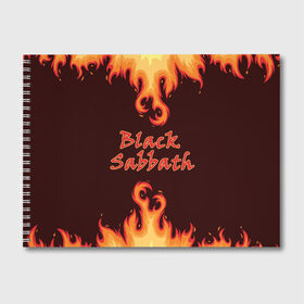 Альбом для рисования с принтом Black Sabbath , 100% бумага
 | матовая бумага, плотность 200 мг. | rock | группы | дым | металл | музыка | огонь | пламя | рок | рокер | тяжелый