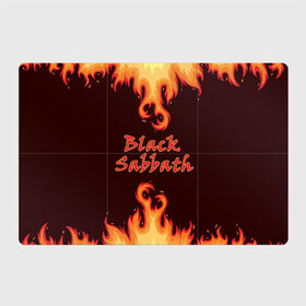 Магнитный плакат 3Х2 с принтом Black Sabbath , Полимерный материал с магнитным слоем | 6 деталей размером 9*9 см | Тематика изображения на принте: rock | группы | дым | металл | музыка | огонь | пламя | рок | рокер | тяжелый