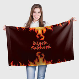 Флаг 3D с принтом Black Sabbath , 100% полиэстер | плотность ткани — 95 г/м2, размер — 67 х 109 см. Принт наносится с одной стороны | rock | группы | дым | металл | музыка | огонь | пламя | рок | рокер | тяжелый