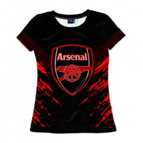 Женская футболка 3D с принтом ARSENAL SPORT , 100% полиэфир ( синтетическое хлопкоподобное полотно) | прямой крой, круглый вырез горловины, длина до линии бедер | football | soccer | арсенал