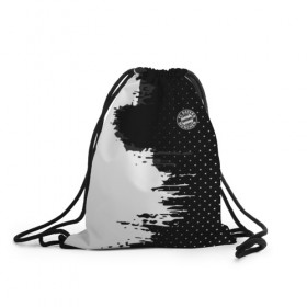 Рюкзак-мешок 3D с принтом Bayern Munchen uniform black , 100% полиэстер | плотность ткани — 200 г/м2, размер — 35 х 45 см; лямки — толстые шнурки, застежка на шнуровке, без карманов и подкладки | 
