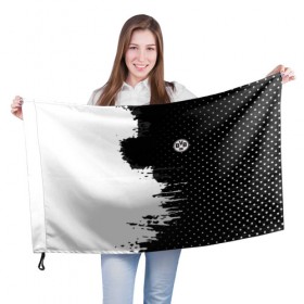 Флаг 3D с принтом Borussia uniform black 2018 , 100% полиэстер | плотность ткани — 95 г/м2, размер — 67 х 109 см. Принт наносится с одной стороны | football | soccer | боруссия