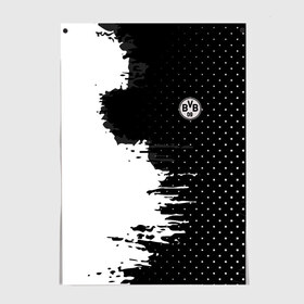 Постер с принтом Borussia uniform black 2018 , 100% бумага
 | бумага, плотность 150 мг. Матовая, но за счет высокого коэффициента гладкости имеет небольшой блеск и дает на свету блики, но в отличии от глянцевой бумаги не покрыта лаком | football | soccer | боруссия