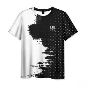 Мужская футболка 3D с принтом Barcelona uniform black 2018 , 100% полиэфир | прямой крой, круглый вырез горловины, длина до линии бедер | football | soccer | барселона