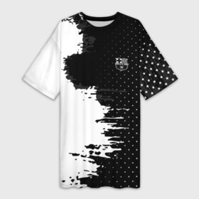 Платье-футболка 3D с принтом Barcelona uniform black 2018 ,  |  | football | soccer | барселона