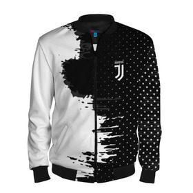 Мужской бомбер 3D с принтом Juventus uniform black 2018 , 100% полиэстер | застегивается на молнию, по бокам два кармана без застежек, по низу бомбера и на воротнике - эластичная резинка | football | soccer | ювентус