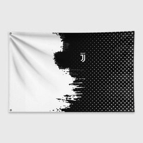 Флаг-баннер с принтом Juventus uniform black 2018 , 100% полиэстер | размер 67 х 109 см, плотность ткани — 95 г/м2; по краям флага есть четыре люверса для крепления | football | soccer | ювентус