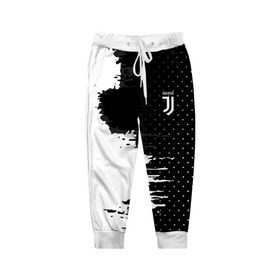 Детские брюки 3D с принтом Juventus uniform black 2018 , 100% полиэстер | манжеты по низу, эластичный пояс регулируется шнурком, по бокам два кармана без застежек, внутренняя часть кармана из мелкой сетки | football | soccer | ювентус