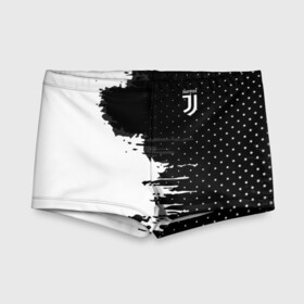 Детские купальные плавки 3D с принтом Juventus uniform black 2018 , Полиэстер 85%, Спандекс 15% | Слитный крой, подклад по переду изделия, узкие бретели | Тематика изображения на принте: football | soccer | ювентус