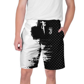 Мужские шорты 3D с принтом Juventus uniform black 2018 ,  полиэстер 100% | прямой крой, два кармана без застежек по бокам. Мягкая трикотажная резинка на поясе, внутри которой широкие завязки. Длина чуть выше колен | Тематика изображения на принте: football | soccer | ювентус