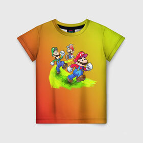 Детская футболка 3D с принтом Super Mario , 100% гипоаллергенный полиэфир | прямой крой, круглый вырез горловины, длина до линии бедер, чуть спущенное плечо, ткань немного тянется | Тематика изображения на принте: nintendo | марио | нинтендо