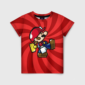 Детская футболка 3D с принтом Mario , 100% гипоаллергенный полиэфир | прямой крой, круглый вырез горловины, длина до линии бедер, чуть спущенное плечо, ткань немного тянется | nintendo | марио | нинтендо