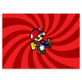 Поздравительная открытка с принтом Mario , 100% бумага | плотность бумаги 280 г/м2, матовая, на обратной стороне линовка и место для марки
 | nintendo | марио | нинтендо