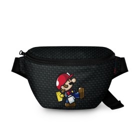 Поясная сумка 3D с принтом Super Mario , 100% полиэстер | плотная ткань, ремень с регулируемой длиной, внутри несколько карманов для мелочей, основное отделение и карман с обратной стороны сумки застегиваются на молнию | 