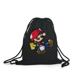 Рюкзак-мешок 3D с принтом Super Mario , 100% полиэстер | плотность ткани — 200 г/м2, размер — 35 х 45 см; лямки — толстые шнурки, застежка на шнуровке, без карманов и подкладки | 