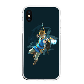 Чехол для iPhone XS Max матовый с принтом The Legend of Zelda , Силикон | Область печати: задняя сторона чехла, без боковых панелей | Тематика изображения на принте: воин | ганон | зельда | игра | легенда | линк | лук | оружие | приключения | рыцарь | стрела