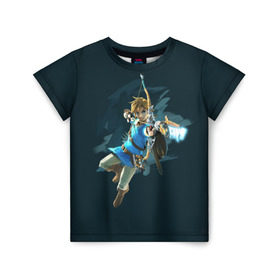 Детская футболка 3D с принтом The Legend of Zelda , 100% гипоаллергенный полиэфир | прямой крой, круглый вырез горловины, длина до линии бедер, чуть спущенное плечо, ткань немного тянется | воин | ганон | зельда | игра | легенда | линк | лук | оружие | приключения | рыцарь | стрела
