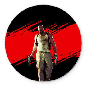 Коврик круглый с принтом Max Payne , резина и полиэстер | круглая форма, изображение наносится на всю лицевую часть | game | gta | max | payne | rockstar | игра | макс | пэйн