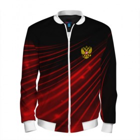 Мужской бомбер 3D с принтом Russia Sport 2018 uniform , 100% полиэстер | застегивается на молнию, по бокам два кармана без застежек, по низу бомбера и на воротнике - эластичная резинка | Тематика изображения на принте: abstraction | grunge | russia | sport | абстракция | герб | краска | русский | символика рф | спорт | спортивный | триколор | униформа | форма | я русский