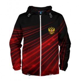 Мужская ветровка 3D с принтом Russia Sport 2018 uniform , 100% полиэстер | подол и капюшон оформлены резинкой с фиксаторами, два кармана без застежек по бокам, один потайной карман на груди | abstraction | grunge | russia | sport | абстракция | герб | краска | русский | символика рф | спорт | спортивный | триколор | униформа | форма | я русский