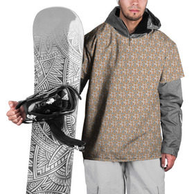 Накидка на куртку 3D с принтом Лисы узор , 100% полиэстер |  | лисички | лисы | паттерн | текстура | узор