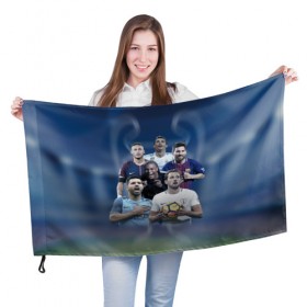 Флаг 3D с принтом Звезды футбола , 100% полиэстер | плотность ткани — 95 г/м2, размер — 67 х 109 см. Принт наносится с одной стороны | champions | league | mbappe | messi | neymar | ronaldo | кейн | лига | месси | неймар | ронаодо | чемпионов