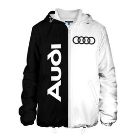 Мужская куртка 3D с принтом Audi , ткань верха — 100% полиэстер, подклад — флис | прямой крой, подол и капюшон оформлены резинкой с фиксаторами, два кармана без застежек по бокам, один большой потайной карман на груди. Карман на груди застегивается на липучку | ауди | кольца | лого