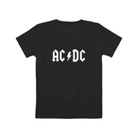 Детская футболка хлопок с принтом AC/DC , 100% хлопок | круглый вырез горловины, полуприлегающий силуэт, длина до линии бедер | ac dc | acdc | high voltage | ангус | металл | рок | фсвс | эй си ди си | эйсидиси | янг