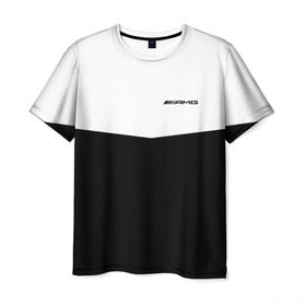 Мужская футболка 3D с принтом AMG SPORT , 100% полиэфир | прямой крой, круглый вырез горловины, длина до линии бедер | машины | мерседес