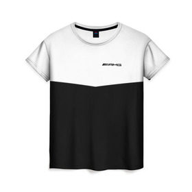 Женская футболка 3D с принтом AMG SPORT , 100% полиэфир ( синтетическое хлопкоподобное полотно) | прямой крой, круглый вырез горловины, длина до линии бедер | машины | мерседес