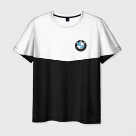 Мужская футболка 3D с принтом BMW SPORT , 100% полиэфир | прямой крой, круглый вырез горловины, длина до линии бедер | бмв | марка | машины