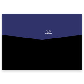 Поздравительная открытка с принтом SUBARU SPORT , 100% бумага | плотность бумаги 280 г/м2, матовая, на обратной стороне линовка и место для марки
 | subaru | марка | машины | субару
