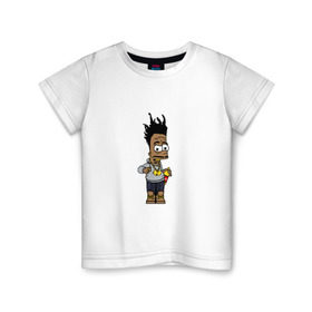 Детская футболка хлопок с принтом Bart ODB , 100% хлопок | круглый вырез горловины, полуприлегающий силуэт, длина до линии бедер | bart | hip hop | method man | ol dirty bastard | rap | rip | rza | simpsons | wu tang clan | барт | ву тэнг | рэп | хип хоп