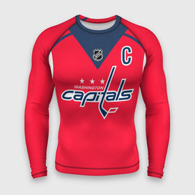 Мужской рашгард 3D с принтом Ovechkin Washington Capitals Red ,  |  | Тематика изображения на принте: овечкин | ови