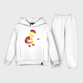 Детский костюм хлопок Oversize с принтом Bart AC DC ,  |  | Тематика изображения на принте: acdc | music | rock | simpsons | барт | гитара | группа | исидиси | музыка | рок