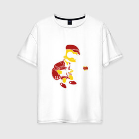 Женская футболка хлопок Oversize с принтом Bart AC DC , 100% хлопок | свободный крой, круглый ворот, спущенный рукав, длина до линии бедер
 | acdc | music | rock | simpsons | барт | гитара | группа | исидиси | музыка | рок