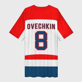 Платье-футболка 3D с принтом Ovechkin Washington Capitals White ,  |  | овечкин | ови