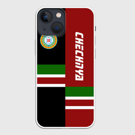 Чехол для iPhone 13 mini с принтом CHECHNYA (Чечня) ,  |  | chechnya | грозный | кавказ | кавказец | кадыров | республика | северный | флаг | чех | чечен | чеченец | чеченка | чеченская | чечня