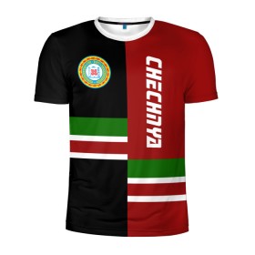 Мужская футболка 3D спортивная с принтом CHECHNYA (Чечня) , 100% полиэстер с улучшенными характеристиками | приталенный силуэт, круглая горловина, широкие плечи, сужается к линии бедра | chechnya | грозный | кавказ | кавказец | кадыров | республика | северный | флаг | чех | чечен | чеченец | чеченка | чеченская | чечня