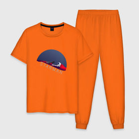 Мужская пижама хлопок с принтом starman , 100% хлопок | брюки и футболка прямого кроя, без карманов, на брюках мягкая резинка на поясе и по низу штанин
 | spacex | tesla | илон маск | маск | спейс икс | тесла