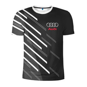 Мужская футболка 3D спортивная с принтом AUDI SPORT , 100% полиэстер с улучшенными характеристиками | приталенный силуэт, круглая горловина, широкие плечи, сужается к линии бедра | auto | авто | ауди | машины