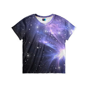 Детская футболка 3D с принтом Сияние звёзд , 100% гипоаллергенный полиэфир | прямой крой, круглый вырез горловины, длина до линии бедер, чуть спущенное плечо, ткань немного тянется | nebula | space | star | астрономия | вселенная | звезды | космический | космос | планеты