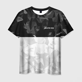 Мужская футболка 3D с принтом AMG SPORT , 100% полиэфир | прямой крой, круглый вырез горловины, длина до линии бедер | 