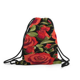 Рюкзак-мешок 3D с принтом Великолепные розы , 100% полиэстер | плотность ткани — 200 г/м2, размер — 35 х 45 см; лямки — толстые шнурки, застежка на шнуровке, без карманов и подкладки | flower | pattern | spring | букет | весна | паттерн | праздник | розы | цветочный | цветы